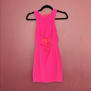 Pink Sleeveless Bodycon Cutout Mini Dress